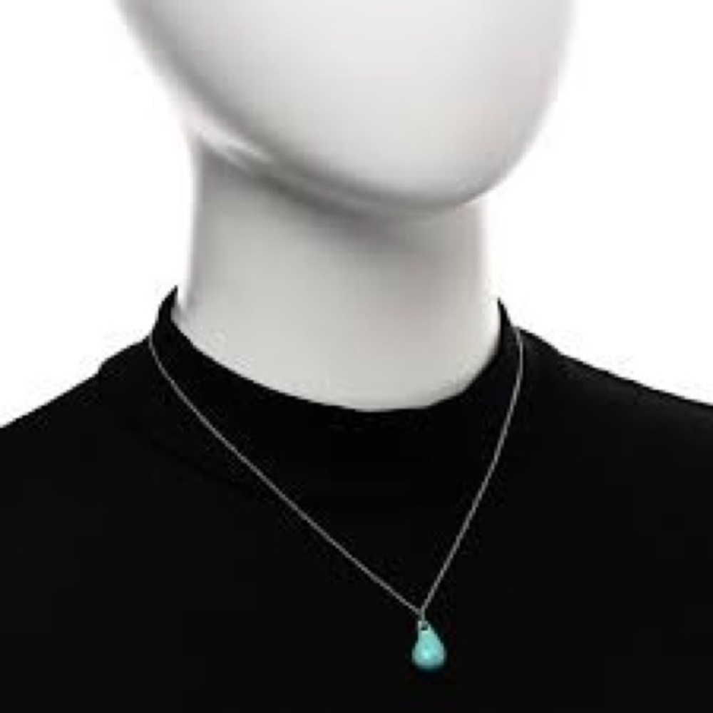 Tiffany & Co. Elsa Peretti Turquoise Teardrop Sterling Silver Necklace 16” - Picture 11 of 11